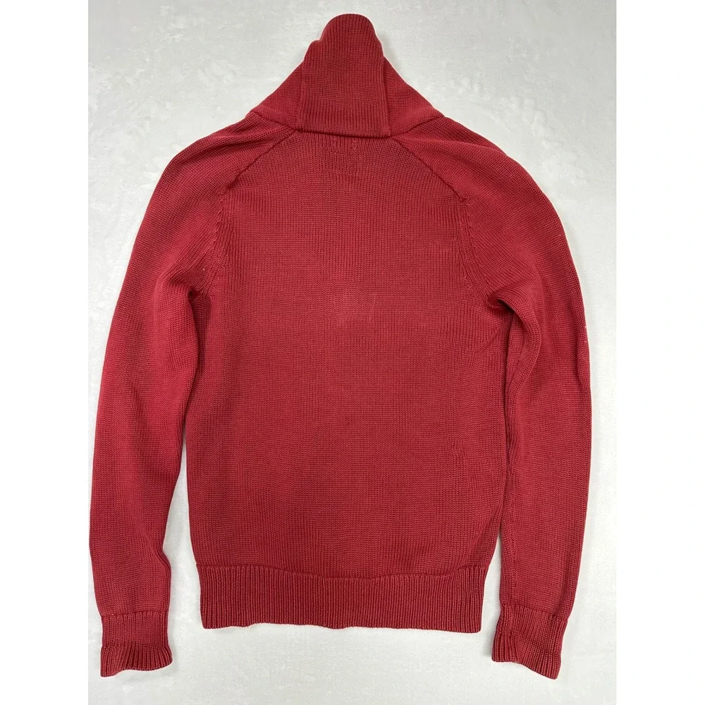 American Eagle Outfitters Men's Red Shawl Collar Cardigan Sweater Prep Fit Small